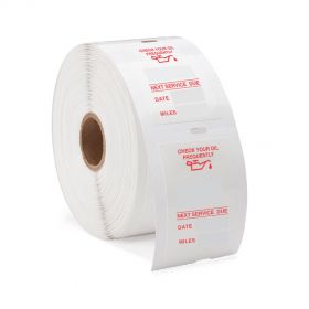 Service Reminder Labels  Red Oil Can  Hand Written  Clear Static Cling 500/RL
